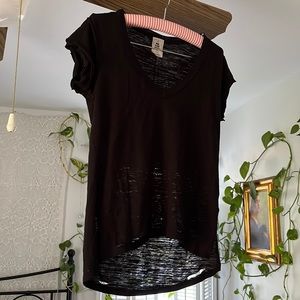 Distressed free people tee